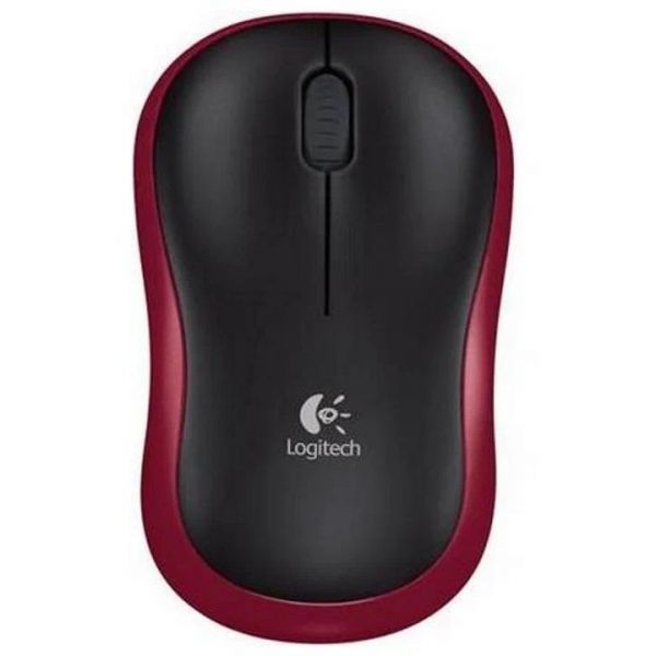 Мышь Logitech M185 оптическая, беспроводная, USB 1.1, красный [910-002240]